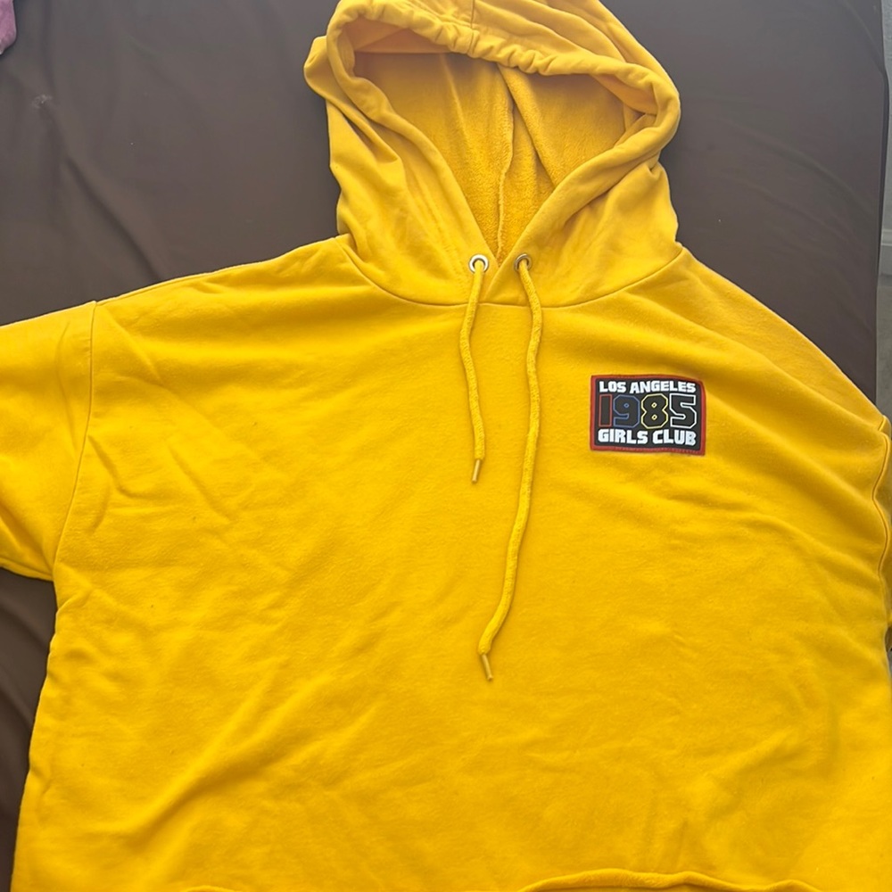 Forever 21 LA Girls Club 1985 Cropped Hoodie